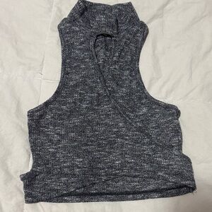 Charlotte Russe Charcoal Knit Crop Top